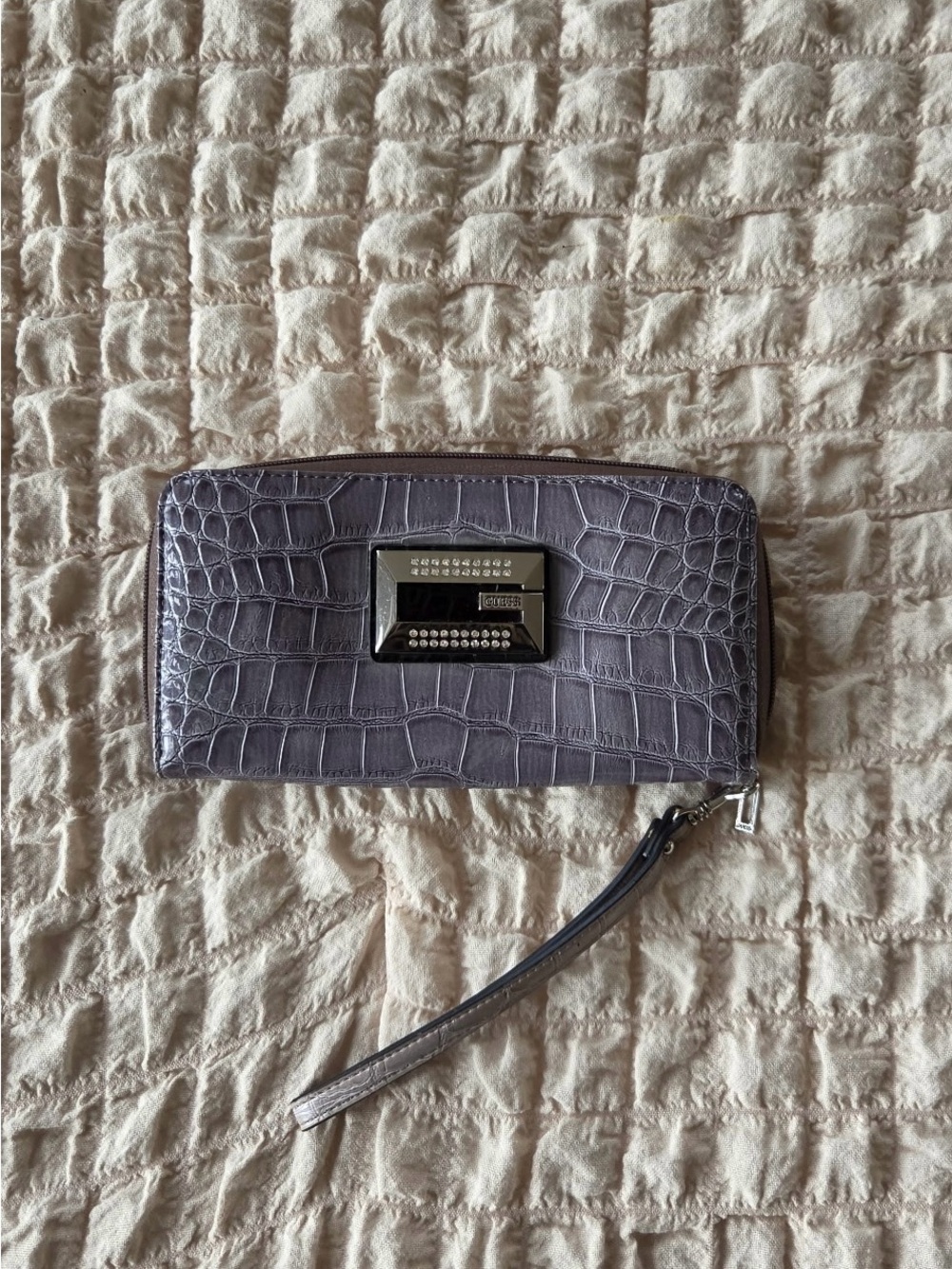 Guess Zip-Around Wristlet Wallet in Purple
